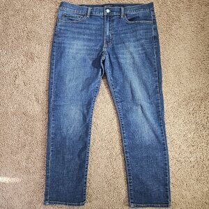 Lucky Brand 121 Slim Straight Jeans Men Tag 36x30 Act 38x28.5 Blue Stretch Denim